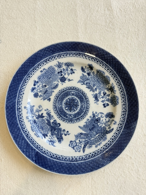 古玩陶瓷菲茨修紋青花盤真品鑒賞圖