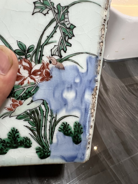 古玩陶瓷花鳥紋花盆真品鑒賞圖