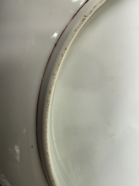 古玩陶瓷花果紋粉彩盤真品鑒賞圖