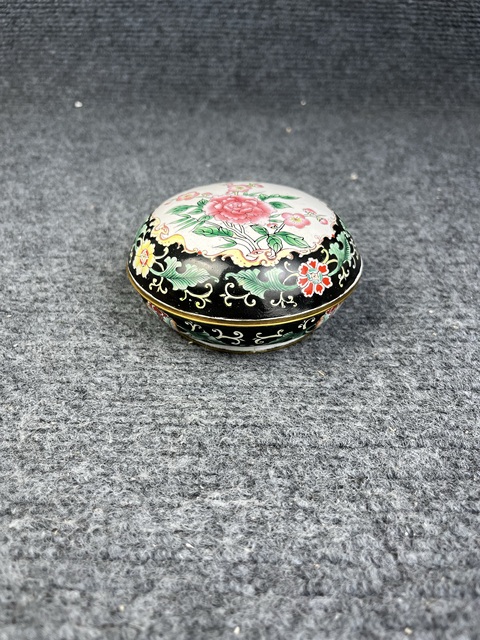 古玩雜項銅胎畫琺瑯蓋盒真品鑒賞圖