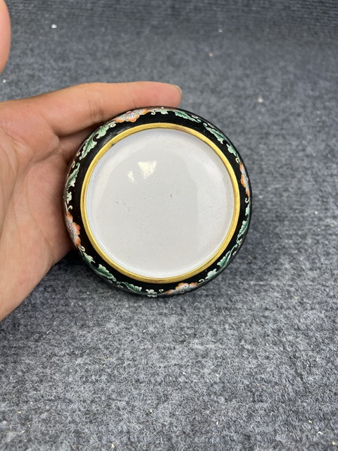 古玩雜項銅胎畫琺瑯蓋盒真品鑒賞圖