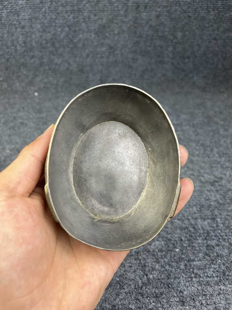 古玩雜項(xiàng)鴨型錫制蓋盒真品鑒賞圖