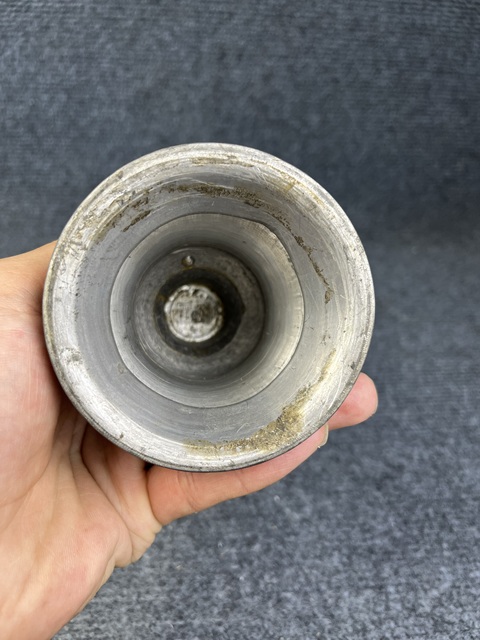 古玩雜項錫制燭臺一對真品鑒賞圖