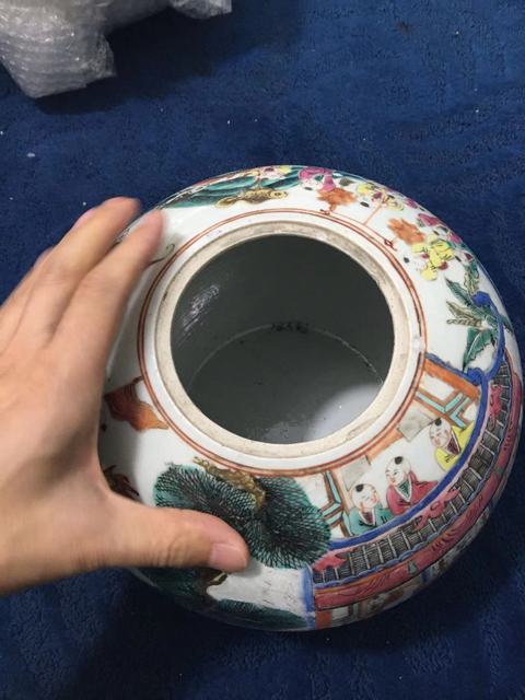 古玩陶瓷百子鬧春西瓜罐真品鑒賞圖