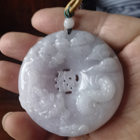 古玩玉器天然翡翠雕“龍紋牌”真品鑒賞圖