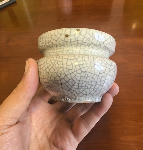 古玩陶瓷哥釉香爐真品鑒賞圖
