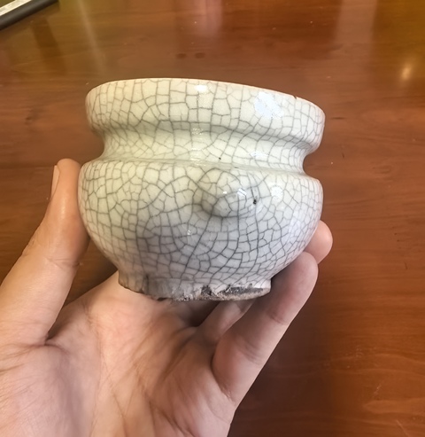 古玩陶瓷哥釉香爐真品鑒賞圖