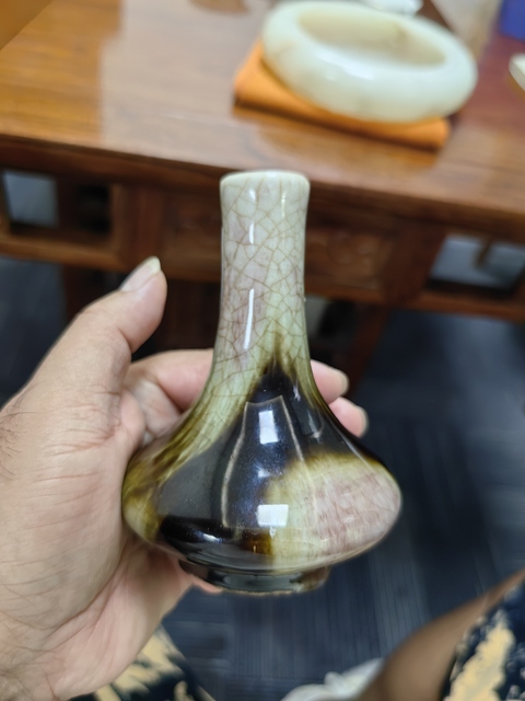 古玩陶瓷窯變瓶真品鑒賞圖