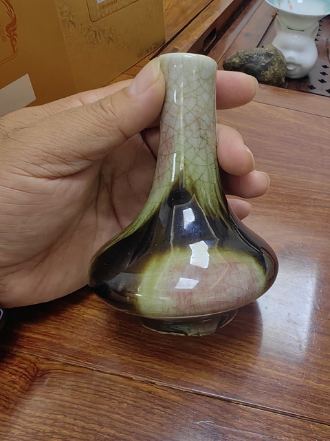 古玩陶瓷窯變瓶真品鑒賞圖