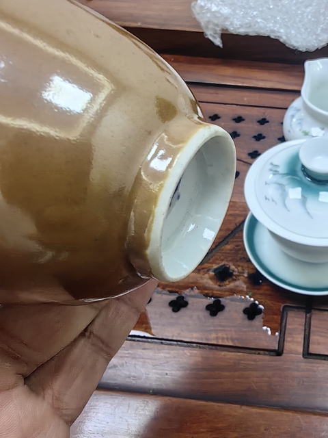 古玩陶瓷紫金釉青花杯真品鑒賞圖