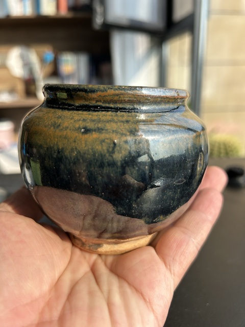 古玩陶瓷金元耀州窯兔毫釉茶入(茶器)拍賣,當前價格276元