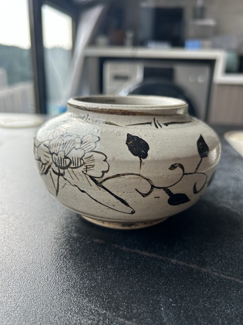 古玩陶瓷元代磁州窯白地黑牡丹唇口罐（精品）拍賣，當前價格3850元