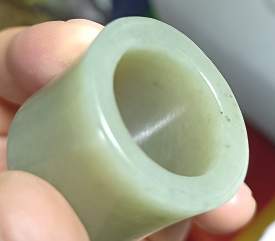 古玩玉器和田玉雕“素紋扳指”真品鑒賞圖