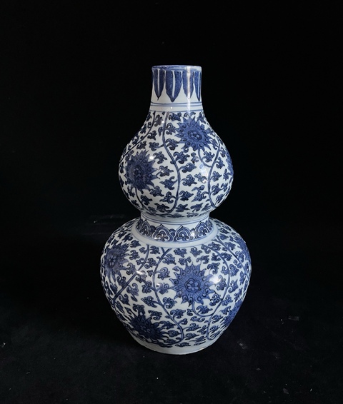 古玩陶瓷嘉靖青花葫蘆瓶真品鑒賞圖
