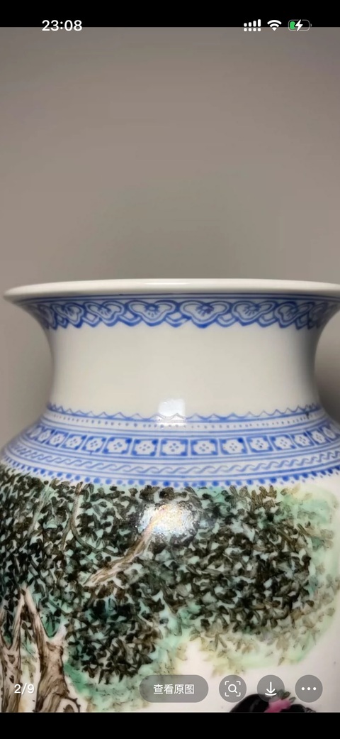 古玩陶瓷粉彩侍女人物燈籠瓶真品鑒賞圖