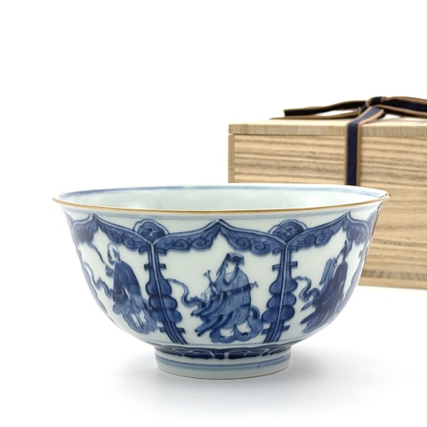 古玩陶瓷八仙圖青花碗真品鑒賞圖
