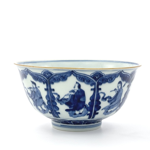 古玩陶瓷八仙圖青花碗真品鑒賞圖