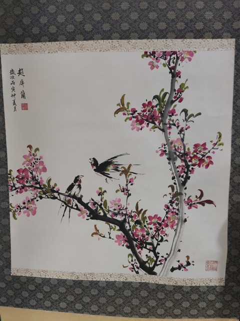 古玩字畫原裝原裱名家趙屏蘭 桃花春燕拍賣，當(dāng)前價(jià)格10元