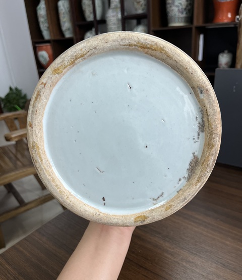 古玩陶瓷粉彩人物故事雙耳瓶真品鑒賞圖