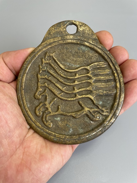 古玩銅器清代 尚瑞院御馬牌 五馬牌真品鑒賞圖