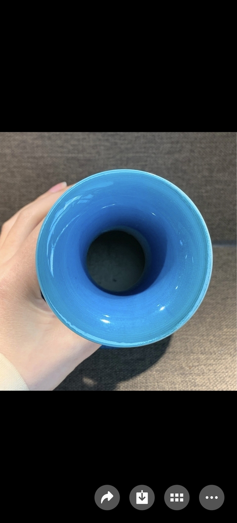 古玩陶瓷孔雀藍瓶真品鑒賞圖