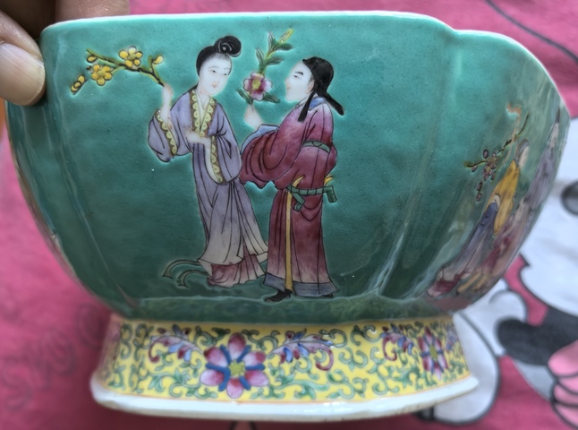 古玩陶瓷十二花神粉彩碗真品鑒賞圖