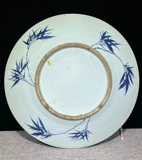 古玩陶瓷晚清青花鳳紋盤真品鑒賞圖