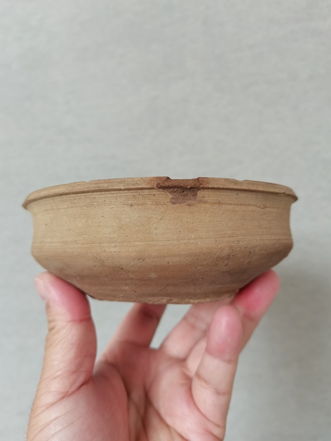 古玩陶瓷原始青瓷弦紋碗真品鑒賞圖