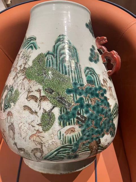 古玩陶瓷粉彩百鹿尊真品鑒賞圖