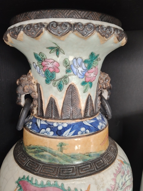 古玩陶瓷哥釉粉彩刀馬人物洗口瓶真品鑒賞圖
