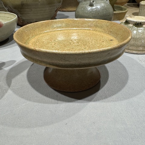 古玩陶瓷洪州窯青釉高足盤，注意品相真品鑒賞圖