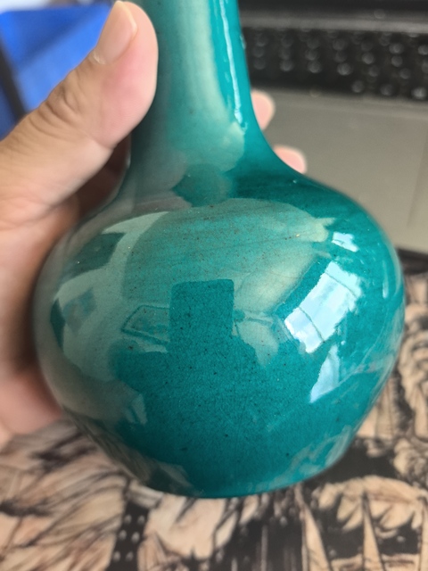 古玩陶瓷籃釉瓶真品鑒賞圖