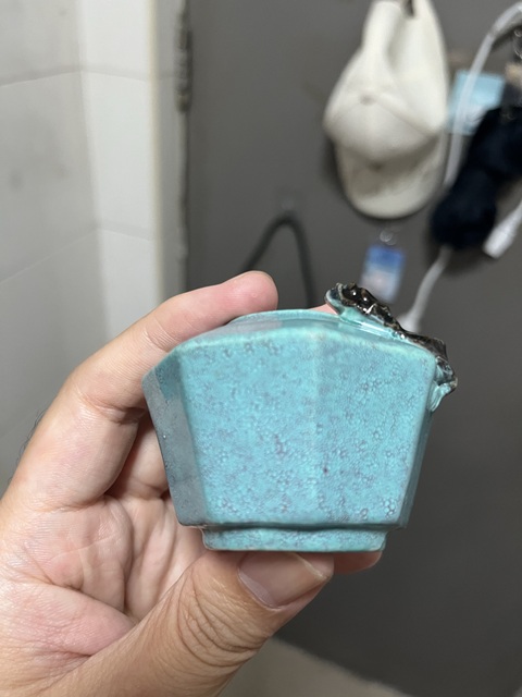 古玩陶瓷爐鈞釉螭龍水盂真品鑒賞圖
