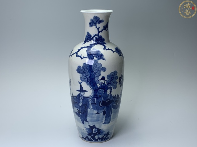 古玩陶瓷人物紋青花瓶真品鑒賞圖