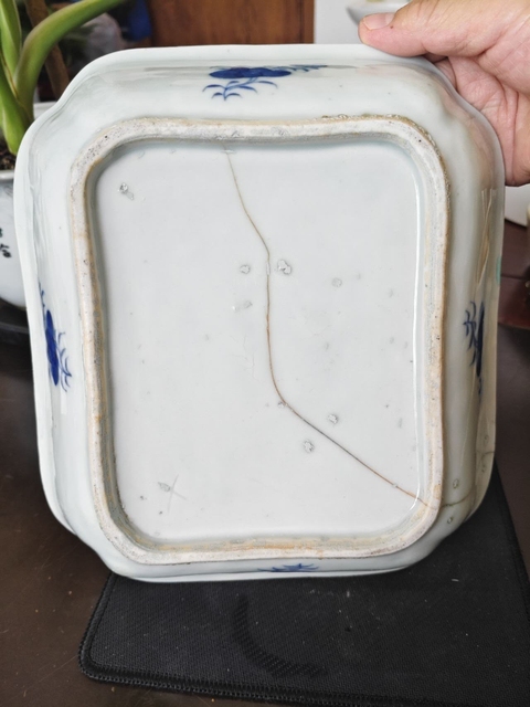 古玩陶瓷清乾隆青花亭臺樓閣風景紋蓋鍋拍賣,當前價格1388元