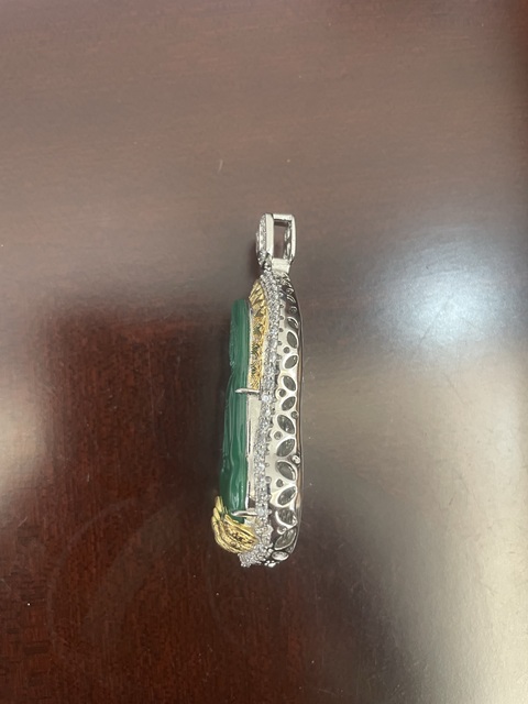 古玩玉器翡翠觀音掛件真品鑒賞圖