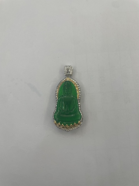 古玩玉器翡翠觀音掛件真品鑒賞圖