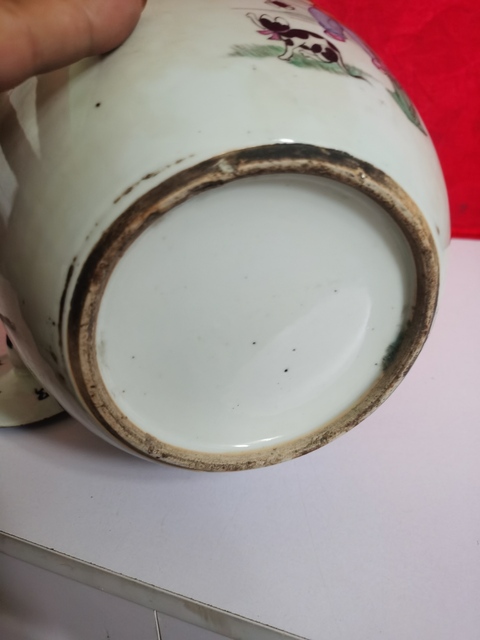 古玩陶瓷三娘教子圖新粉彩冬瓜罐真品鑒賞圖