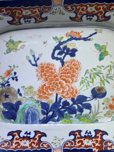 古玩陶瓷清乾隆 青花五彩洞石花蝶紋盤拍賣,當前價格5577元