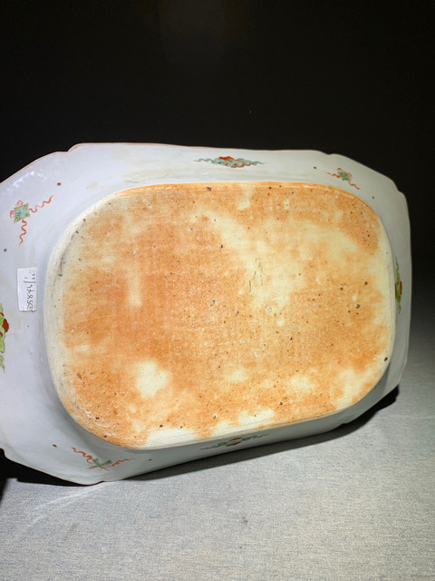 古玩陶瓷清乾隆 青花五彩洞石花蝶紋盤拍賣,當前價格5577元