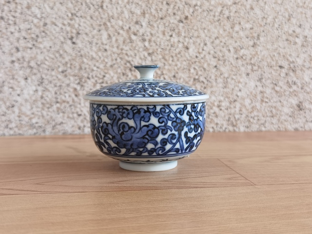 古玩陶瓷青花蓋杯拍賣,當前價格168元