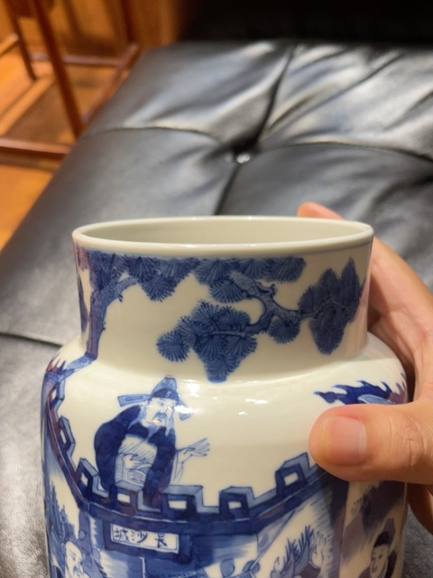 古玩陶瓷青花人物故事紋壯罐真品鑒賞圖