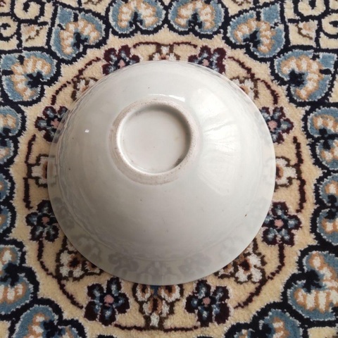 古玩陶瓷日本明治青花鬧春圖臥足碗真品鑒賞圖