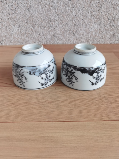 古玩陶瓷松樹青花杯拍賣，當(dāng)前價(jià)格168元