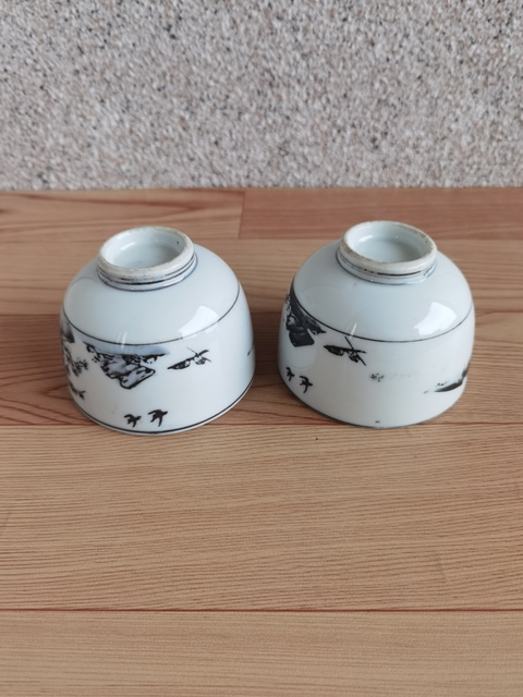 古玩陶瓷松樹青花杯拍賣，當(dāng)前價(jià)格168元