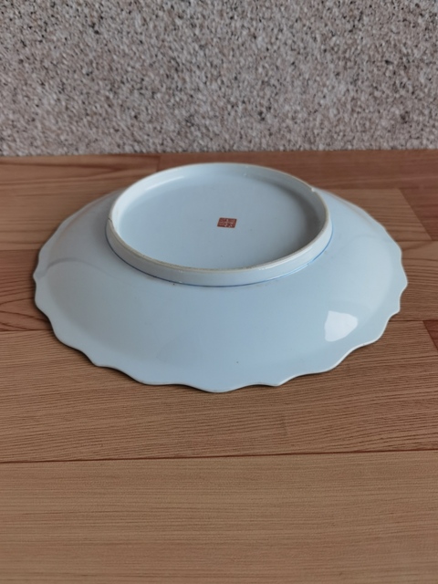 古玩陶瓷青花五彩盤拍賣,當前價格220元