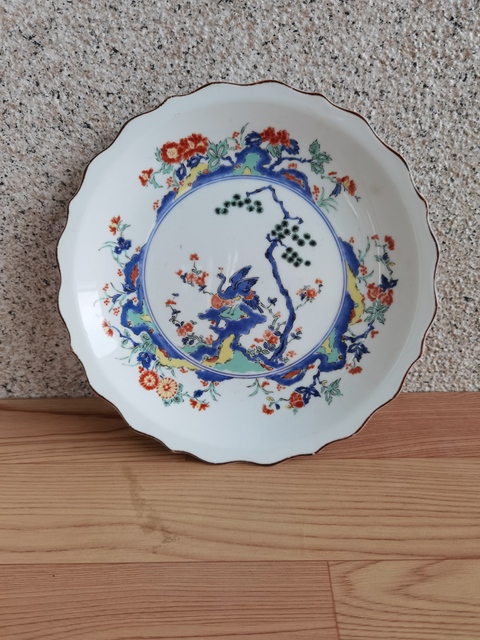 古玩陶瓷青花五彩盤拍賣,當前價格220元
