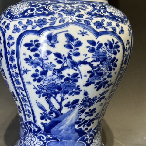 古玩陶瓷花鳥紋青花花觚真品鑒賞圖