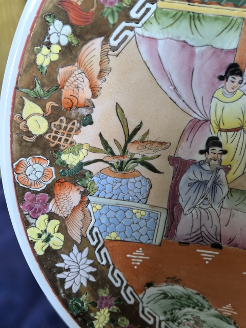 古玩陶瓷廣彩人物故事紋盤拍賣,當前價格1200元