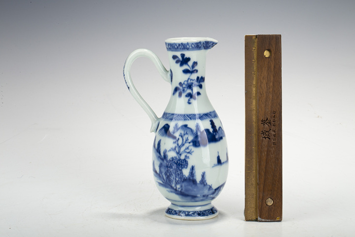 古玩陶瓷清早·青花山水人物紋花澆拍賣,當前價格368元
